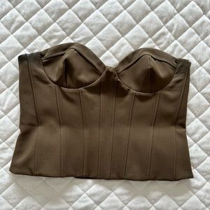 Zara Khaki Corset Top Size Large